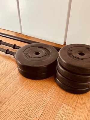 Barbell set and two max dumbbells 20kg new