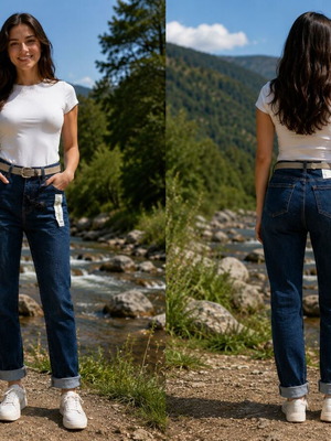 Women's dark blue jeans new, elastic fabric, sizes S to L