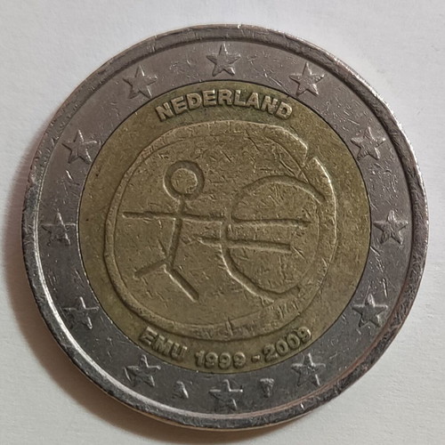 Netherlands 2009 commemorative 2€ coin used, EMU 1999–2009
