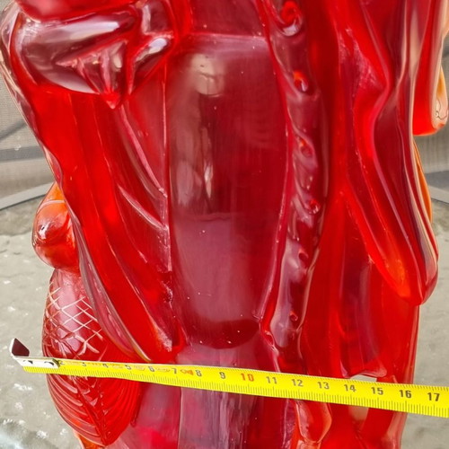 Buddhist statue used, copper red, bakelite, 60 cm tall