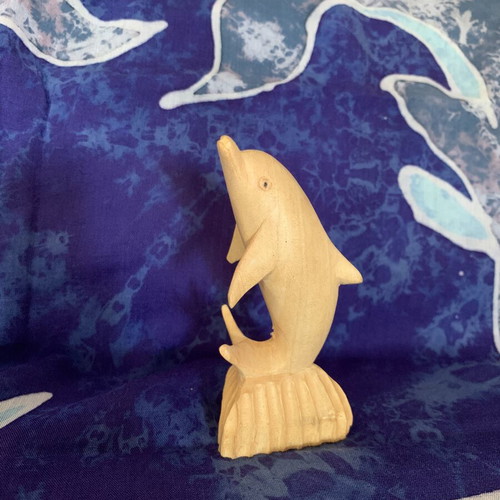 Wooden dolphin decorative set handmade, new, pack of two