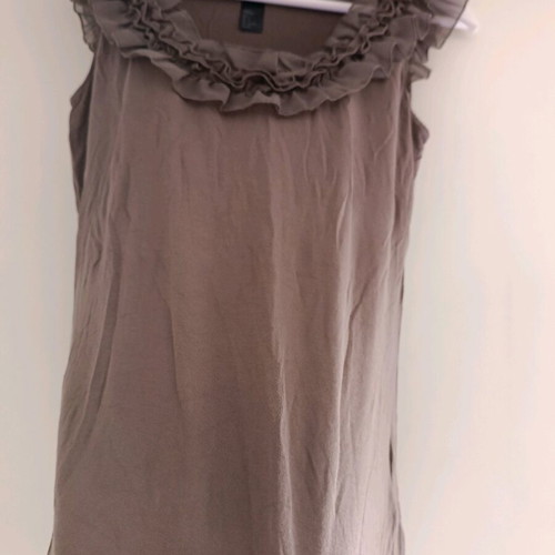 H&M blouse used, size Small, brown smokey