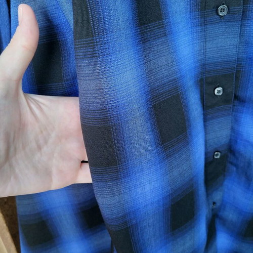 Maje blurred plaid shirt dress like new, size 1, blue black