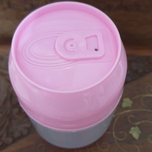 Plastic toy soda can used, only box