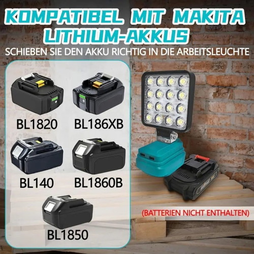 Led work light powerbank new with 2 light levels and 2 USB ports