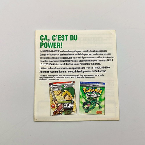Pokemon Emerald Version for Game Boy Advance used with manual and poster