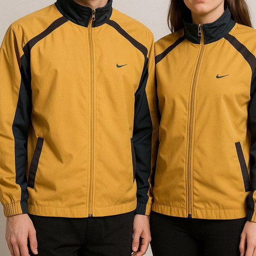 Nike jacket used, 90s vintage, mustard, black and brown