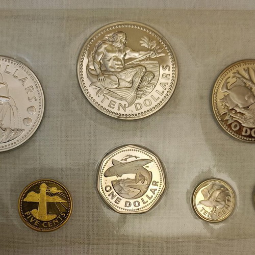 Barbados Proof Set 1973 silver coins, Franklin Mint