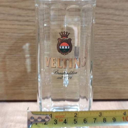 Veltins beer set of two promotional glass mugs 0.2l like new