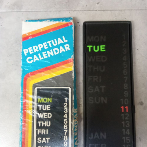 Collectible 1980s calendar used, perpetual calendar