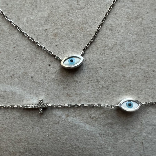 S925 necklace and bracelet set like new, silver