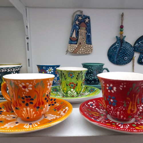 Coffee cup new handmade with saucer