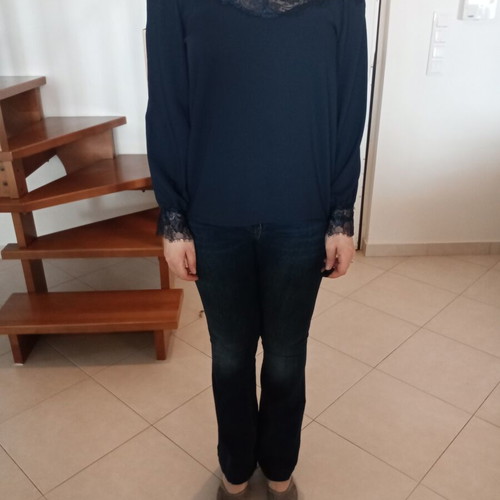 Off-the-shoulder top blue like new, size M