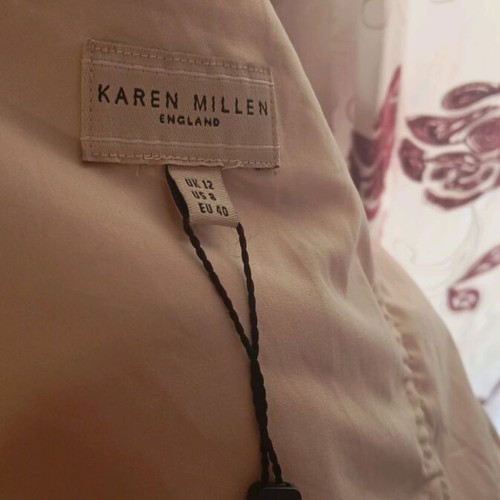 Karen Millen dress new, mini, strapless, silk, beige brown