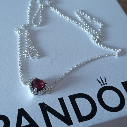 Pandora necklace silver 925 with heart zircon motif