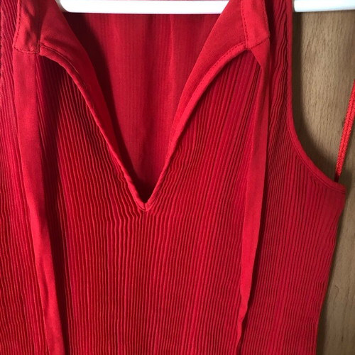 Zara lightweight red blouse medium like new with lining and tie