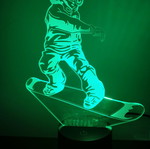 Snowboarder Led table lamp plexiglass used