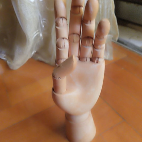 Wooden hand model used