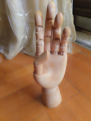 Wooden hand model used