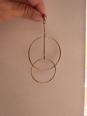 TangledCircles earrings used, gold color