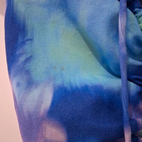 Bershka knee-length elastic dress, blue multicolor