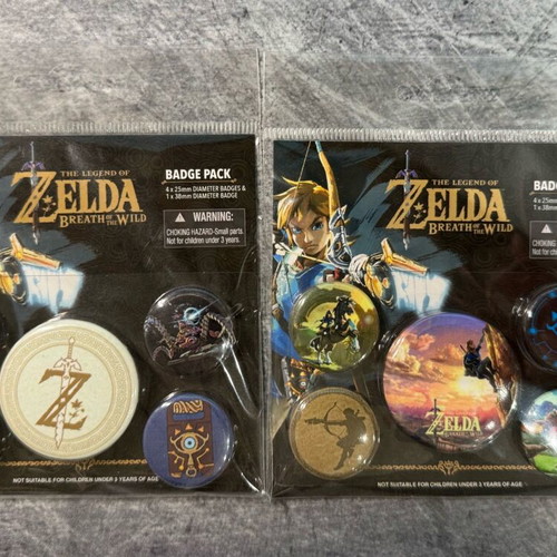 Zelda Breath of the Wild Badge 2 Pack Set New