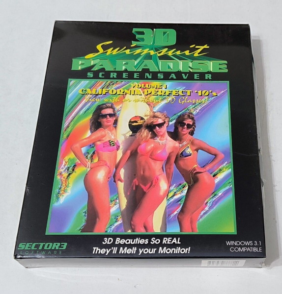 PC - 3D Swimsuit Paradise Screensaver Collection I,II,III (Big Box, Sealed) *Sector3*