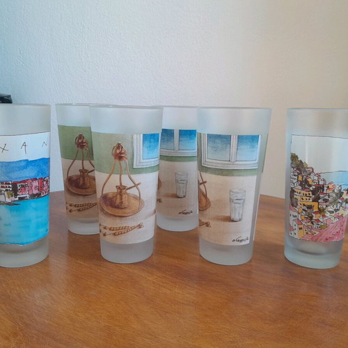 Lumidis Glasses and 2 One-Liter Jugs New