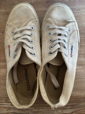 Superga sneakers used, beige, size 37