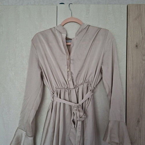 Women's formal dress, pearl color, size M