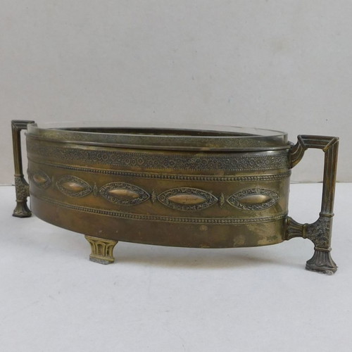 Bronze jardiniere with inner glass, French, about 130 years old