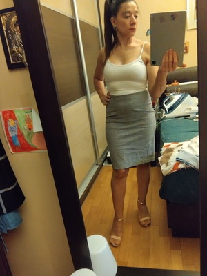 Arden B midi skirt, black and white