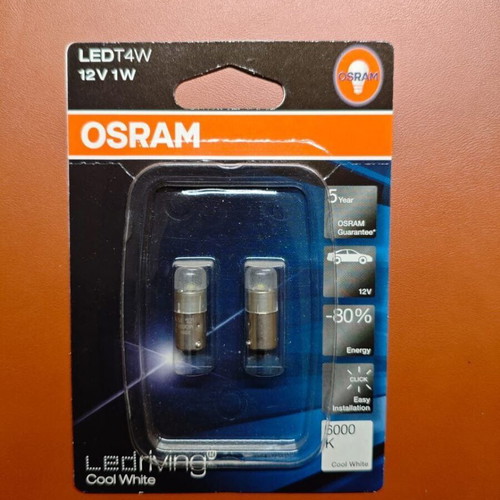 Osram Lamps Car LEDriving Cool White T4W LED 6000K 12V 1W 2pcs new