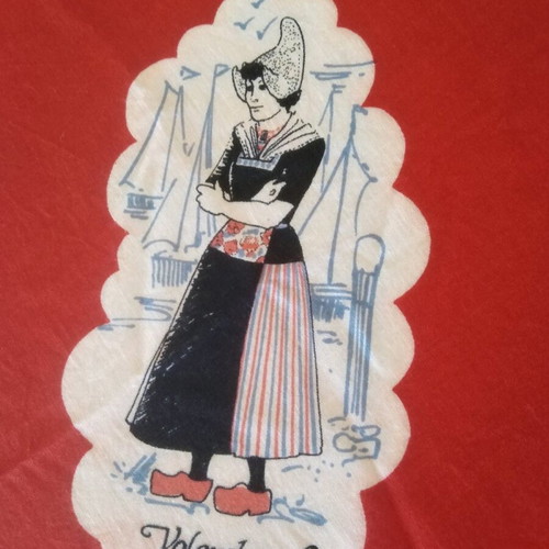 Cotton scarf like new with Dutch costumes 50x50cm