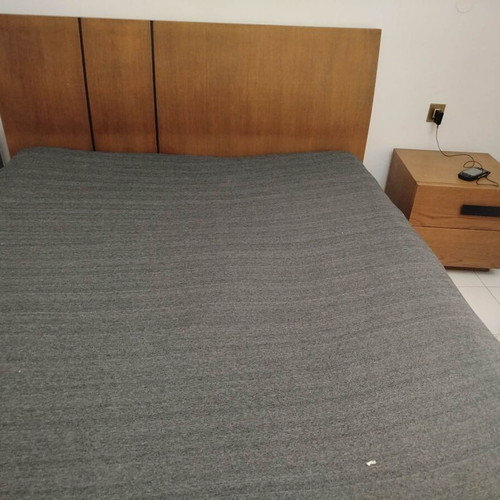 Bed with headboard and nightstands bedroom set