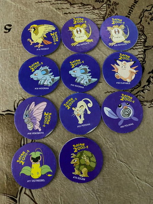Колекционерски капачки Pokemon употребявани, комплект от 23 (2000-2001)