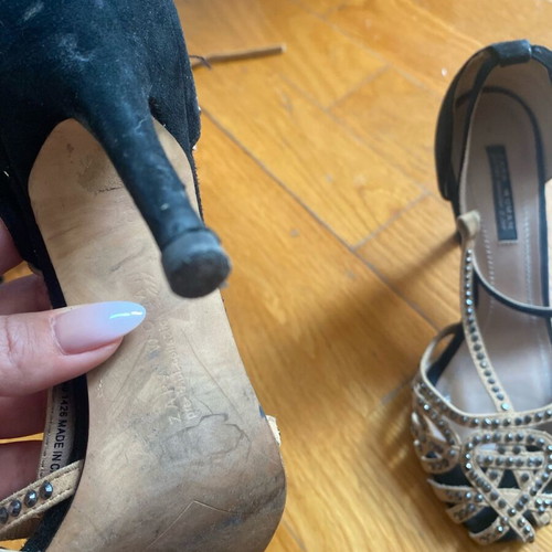 Zara black sandals used, size 37, with studs