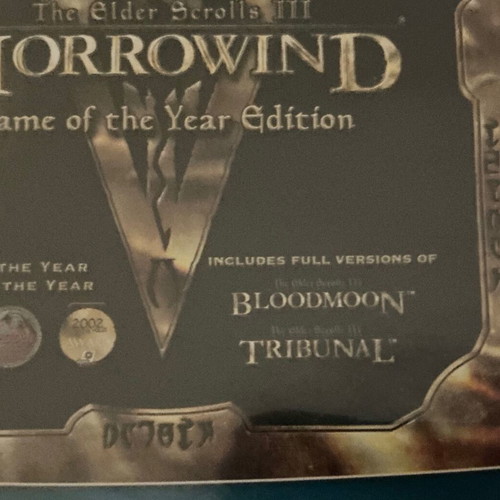 Elder Scrolls Morrowind PC game used with 2 extension CDs