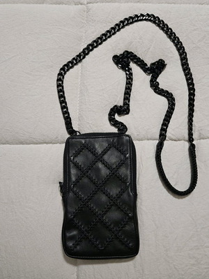 Callista Leather Crossbody Bag Black Like New with Chain