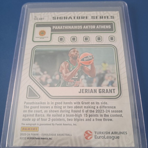 Jerian Grant Panini Euroleague Donruss Signature Series basketball card