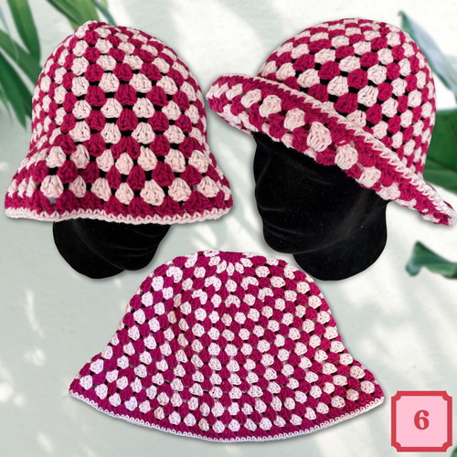Handmade Bucket Hat "Pink Stripes"