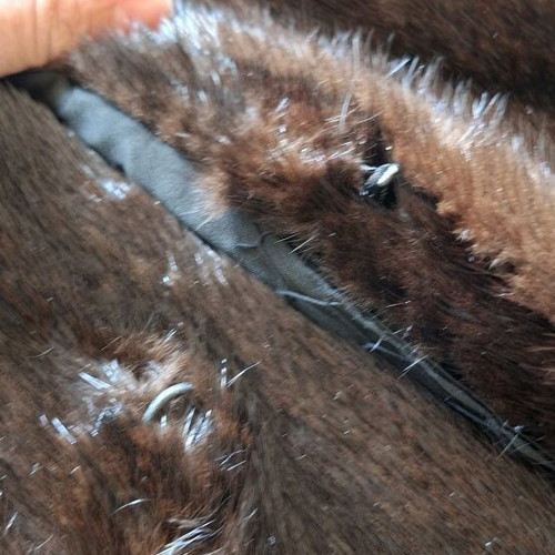 Mink Fur Used Classic Dark Brown 88 cm