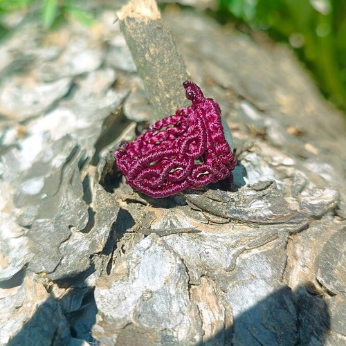 Macrame ring with moonstone new