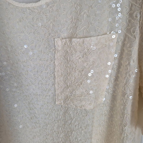 BSB blouse with sequins like new, size S 36 8, beige