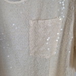 BSB blouse with sequins like new, size S 36 8, beige