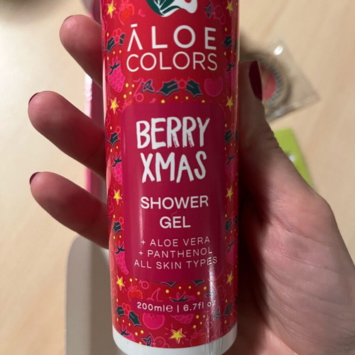 Aloe Colors shower gel and body cream set unused with red fruit scent