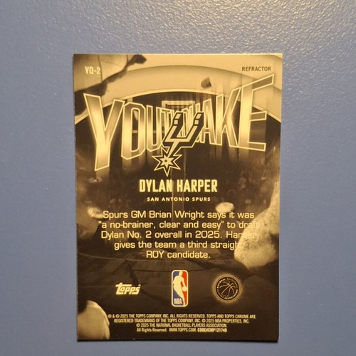 Topps Chrome Dylan Harper Youthquake RC Refractor Rookie Card