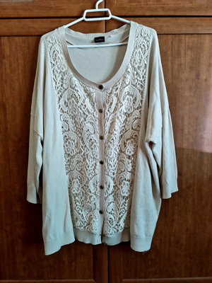 Your Sixth Sense oversized lace cardigan new, XL ecru