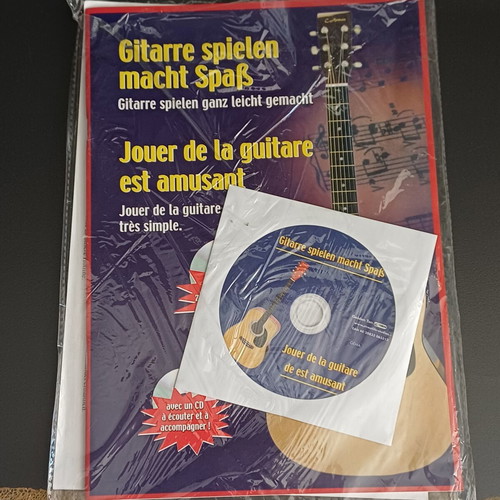 Guitar learning methods with CDs in German, acoustic and electric