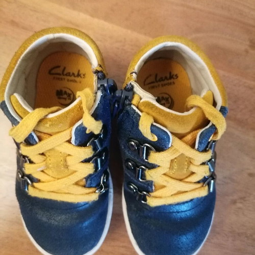 Clarks baby shoes first shoes used, Maxi Square Fst, navy leather